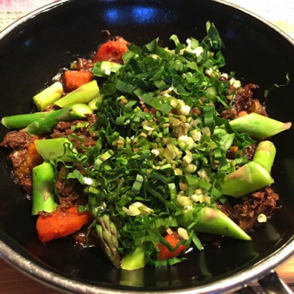 Brisket with Chopped Greens