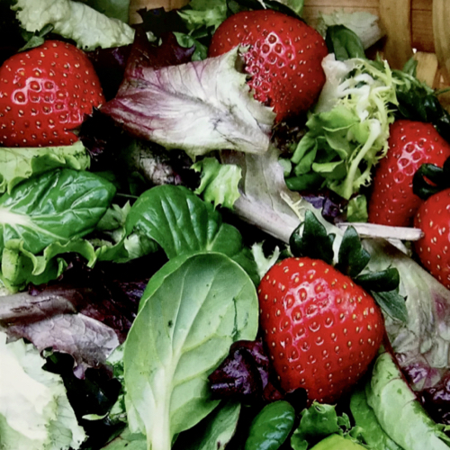 Strawberries Mesclun Salad